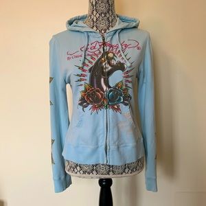 Ed Hardy Jaguar zip up hoodie